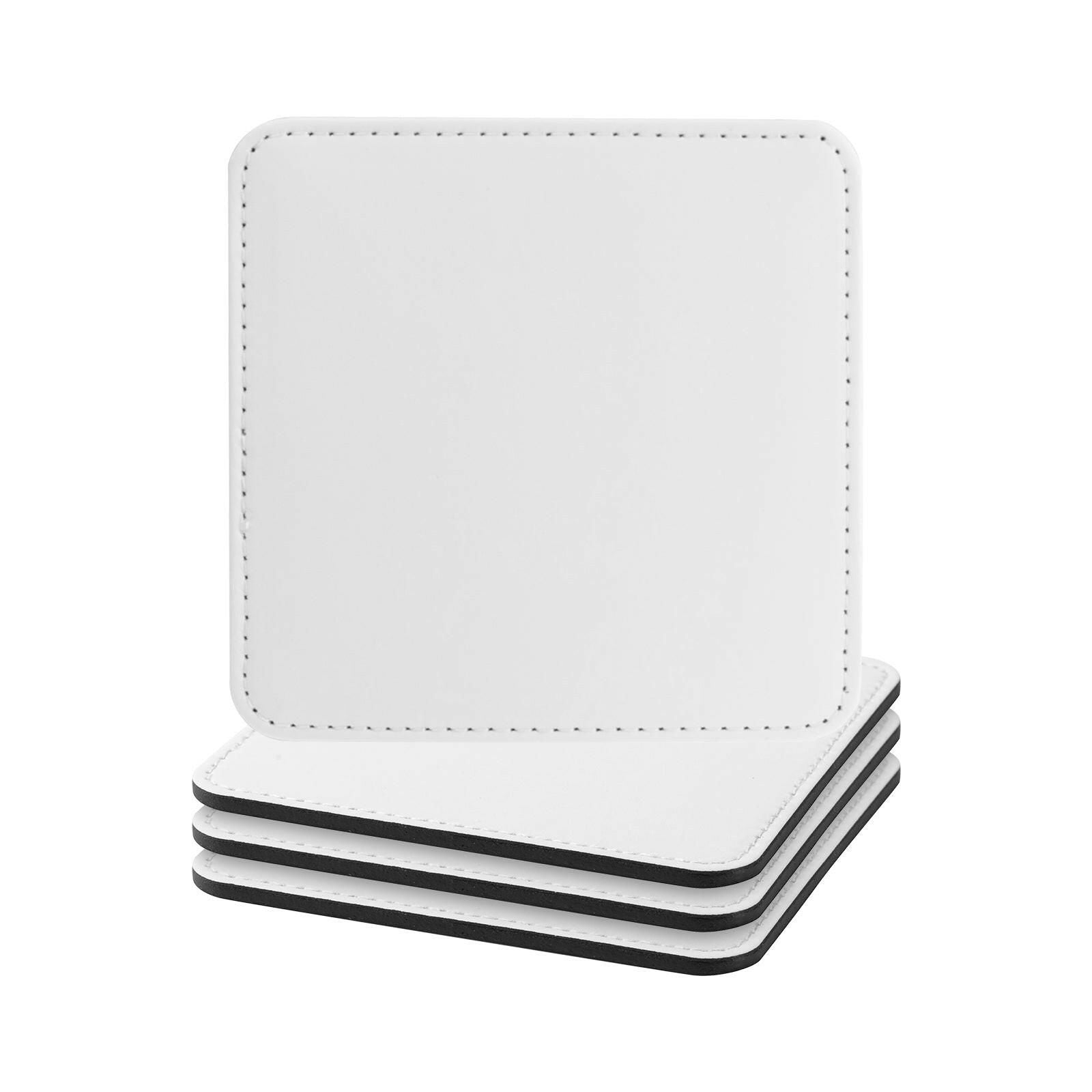 Square Vegan Leather Sublimation Coasters - 4 Pack - Craft Express - 