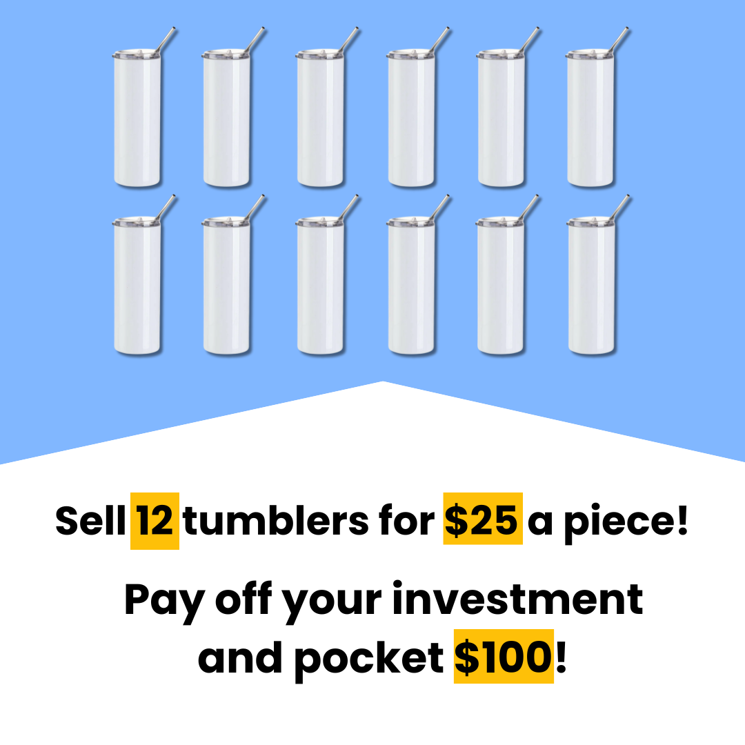 Craft Express Elite Pro Tumbler Press Profit Bundle, 12 Pack 20oz