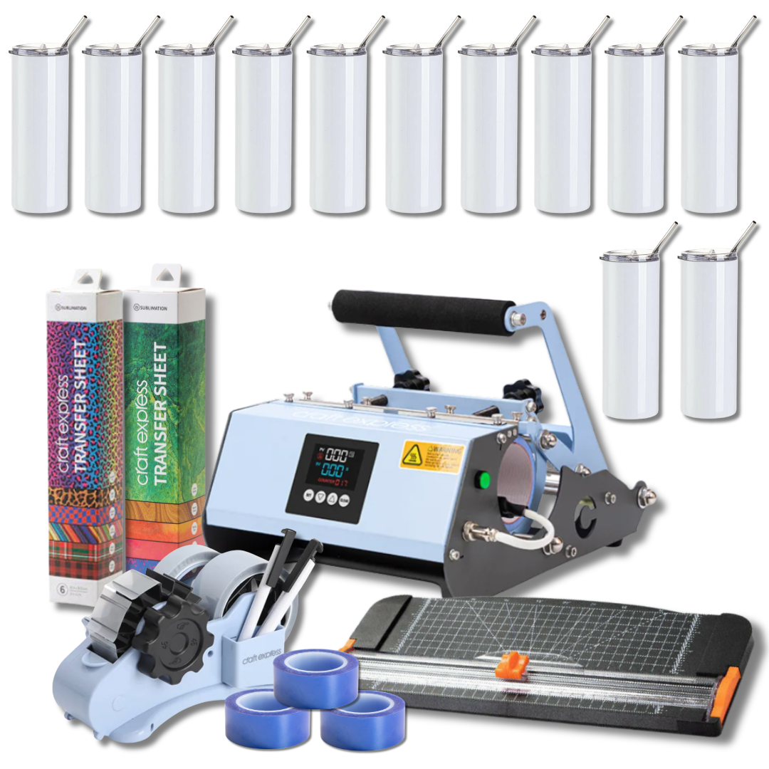 Craft Express 12 Pack 20oz Elite Pro Tumbler Press Profit Bundle