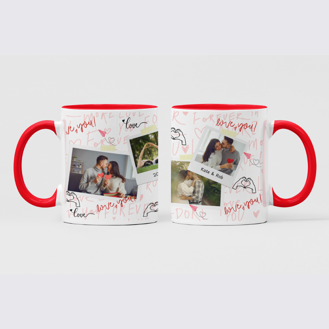 Craft Express 11oz Red Handled Sublimation Mug – Personalized Valentine’s Day Gift