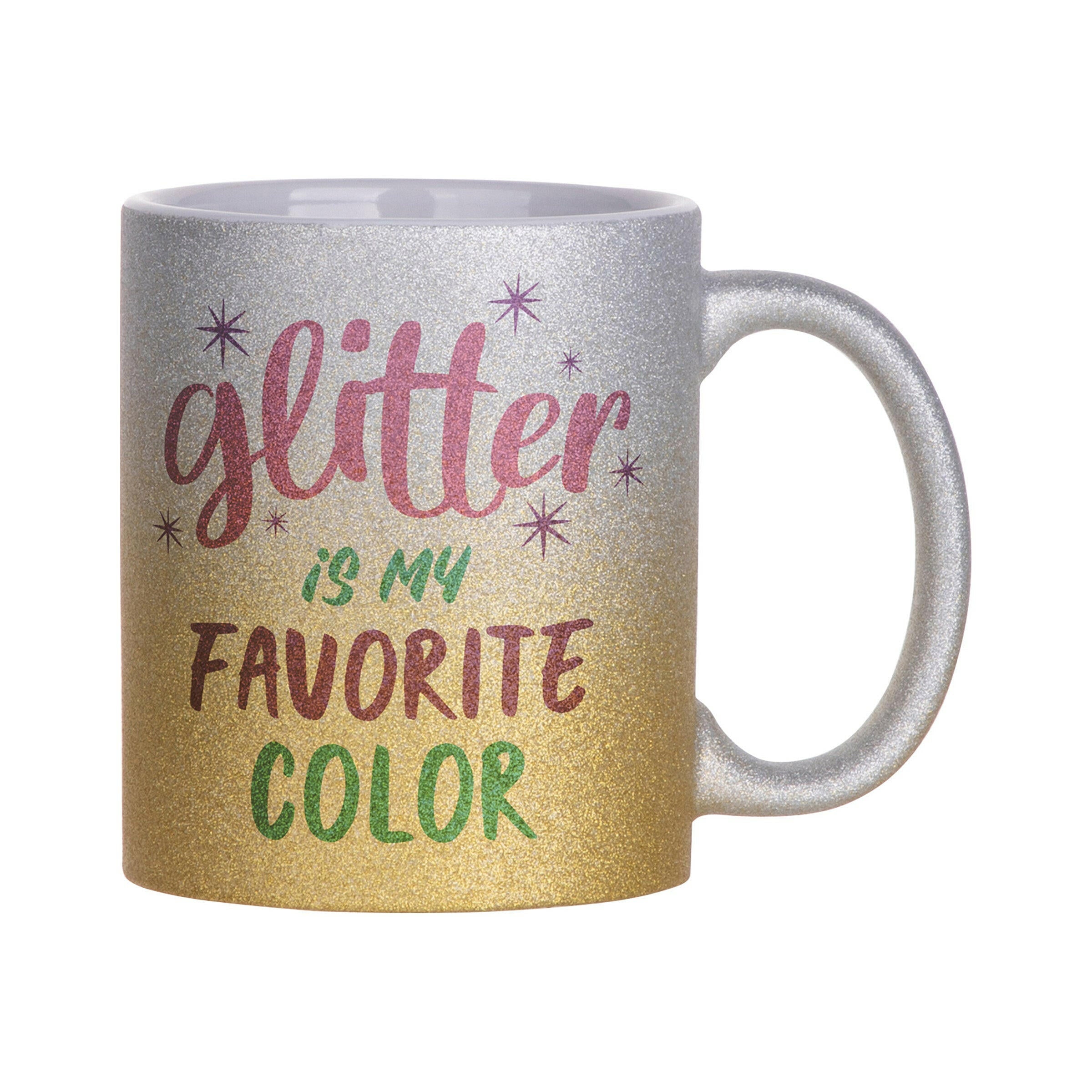 11oz Glitter Ceramic Sublimation Mugs - 6 Pack.