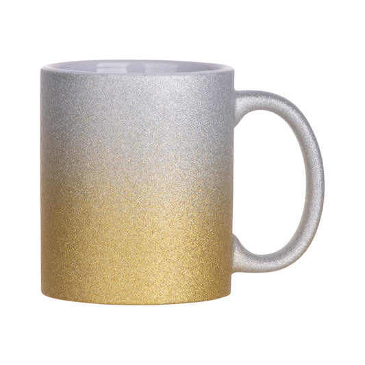 Craft Express 6 Pack 11oz Silver Gold Ombre Glitter Sublimation Mugs