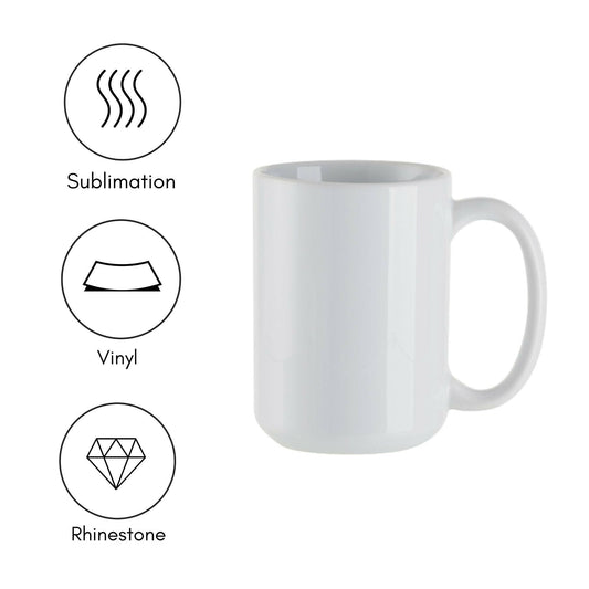 Sublimation Mugs 15 Oz Sublimation Mugs Blank with Bamboo Lid White Coffee  Mugs