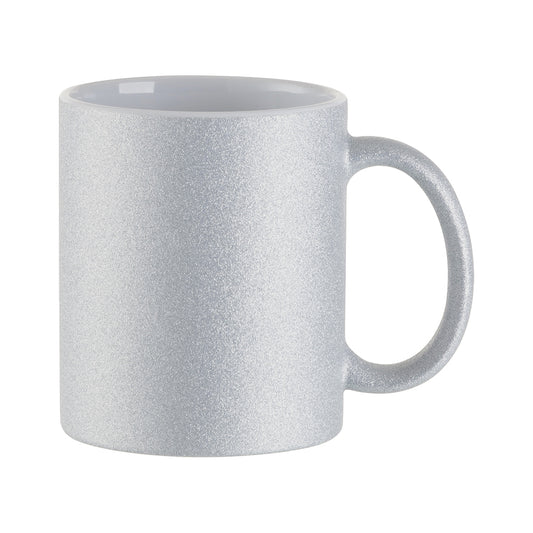 Craft Express 6 Pack 11oz Silver Glitter Sublimation Mugs