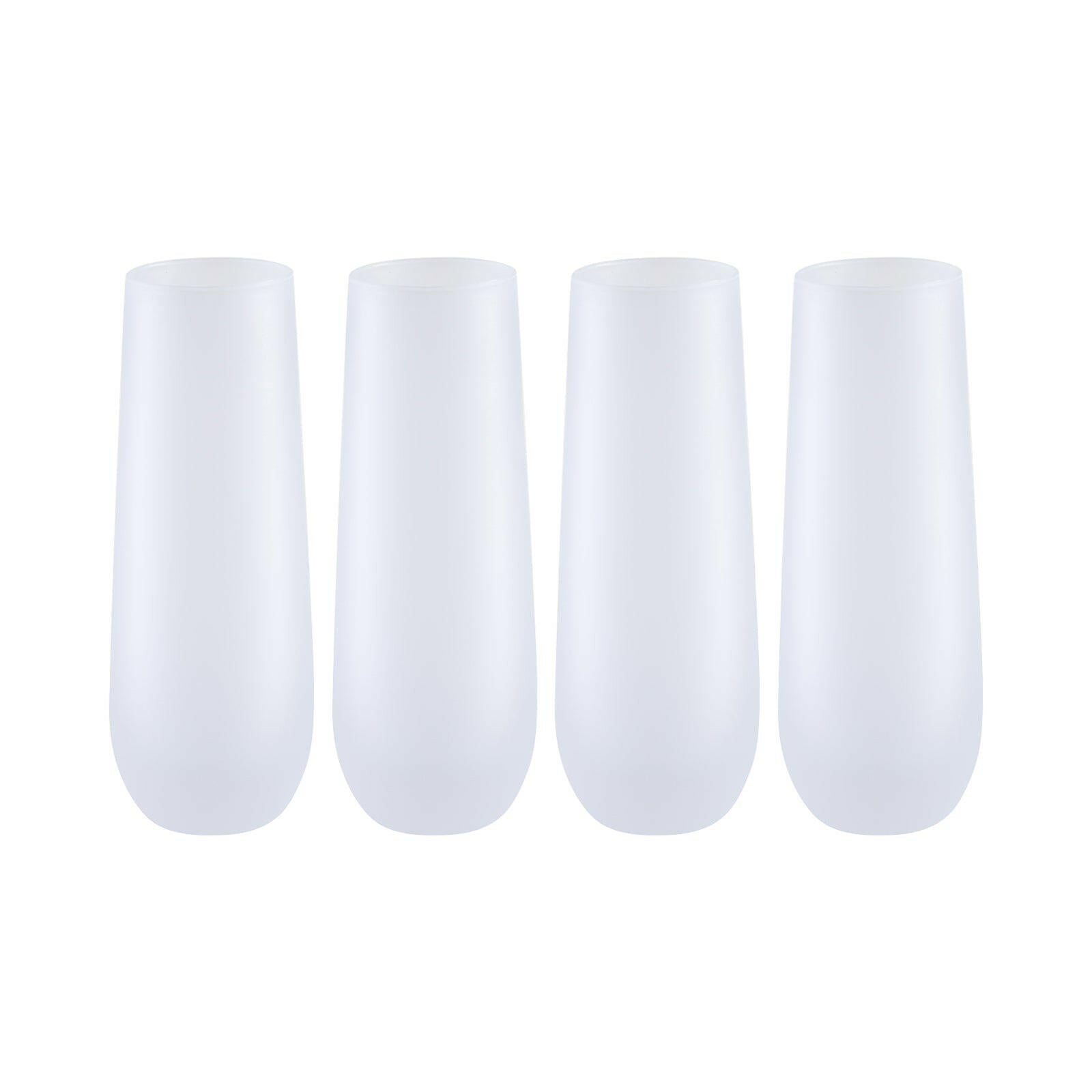 10oz Stemless Sublimation Frosted Glass Champagne Flutes - 4 Pack.