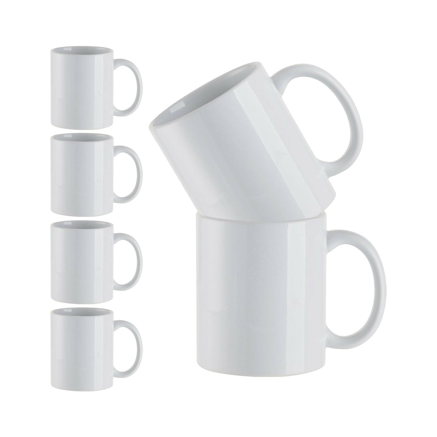 Craft Express 6 Pack 11 oz. White Ceramic Sublimation Mugs