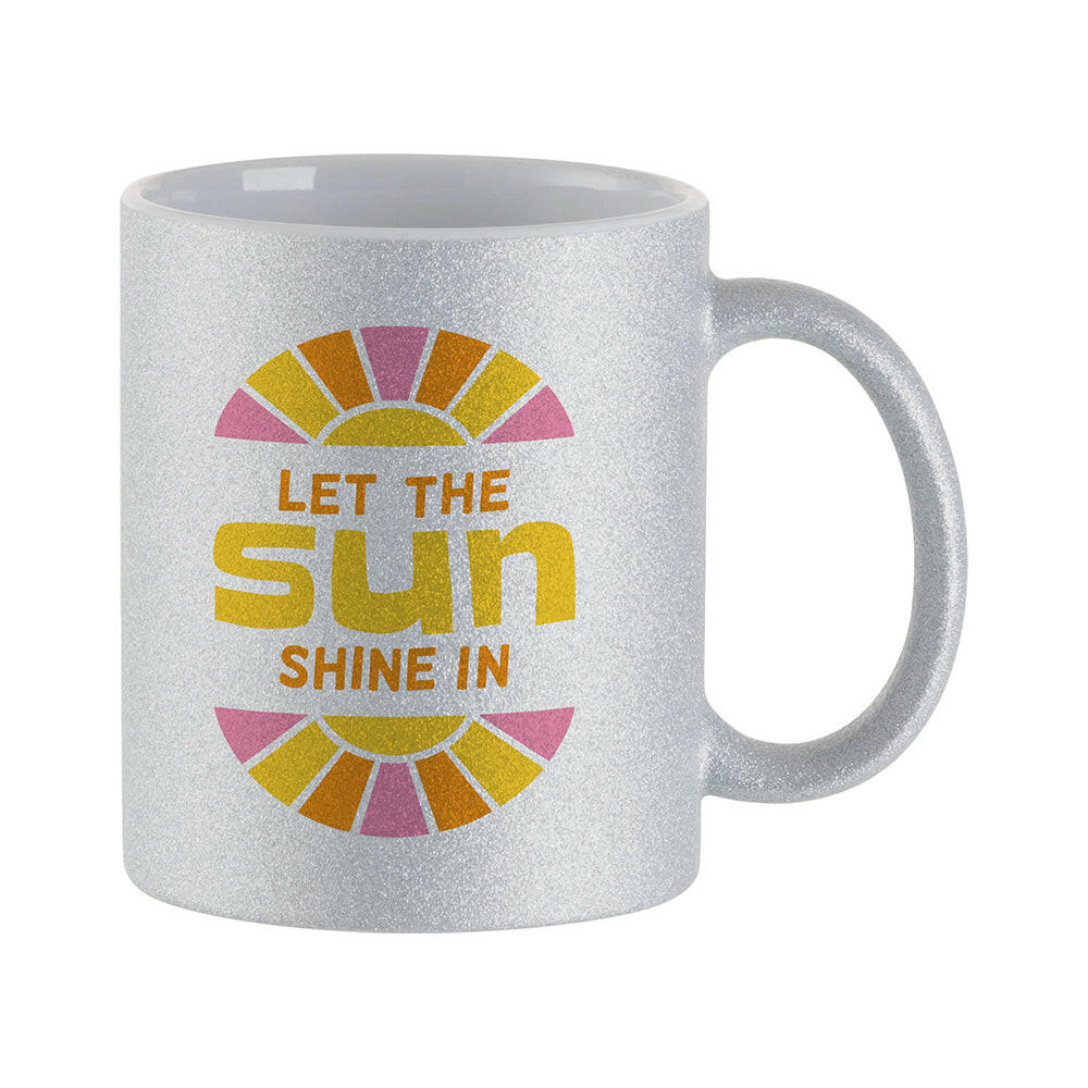 11oz Glitter Ceramic Sublimation Mugs - 6 Pack.