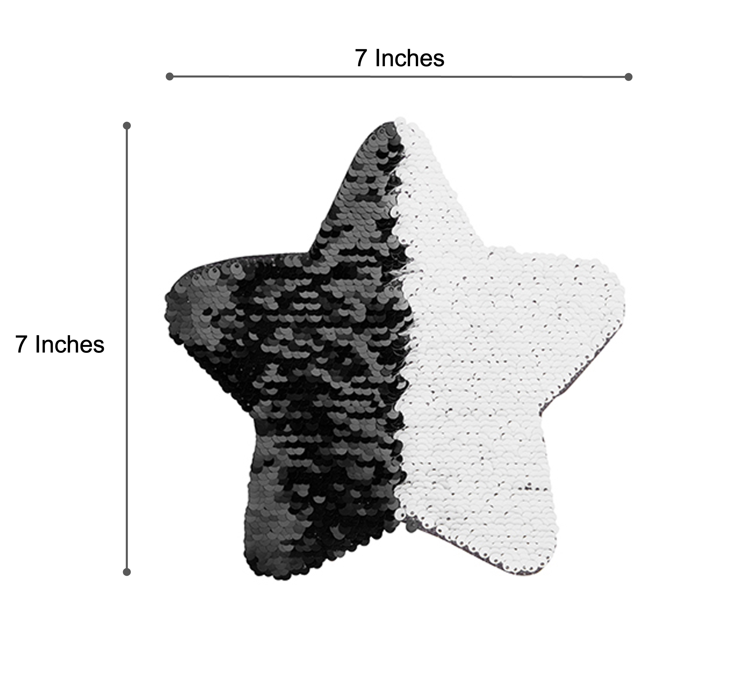 7" Star Sequin Sublimation Patches - 2 Pack.