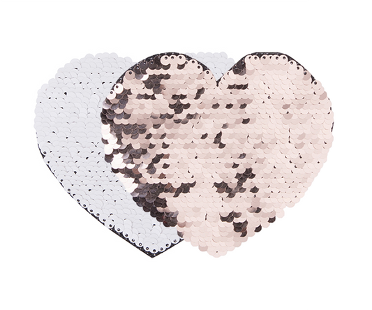 Craft Express 2 Pack Flip Sequin Champagne Sublimation Adhesive Large Hearts