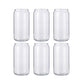 Craft Express 6 Pack Sublimation Can-Shaped Frosted Glasses with Bamboo Lids and Straws