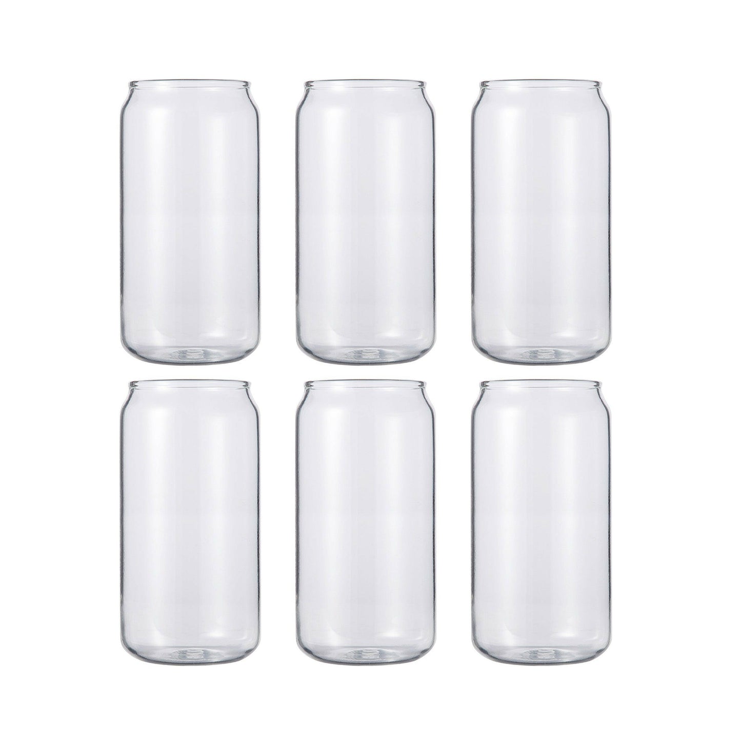 Craft Express 6 Pack Sublimation Can-Shaped Frosted Glasses with Bamboo Lids and Straws