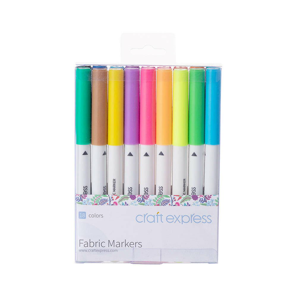 Assorted Colors Joy Fabric Markers - 18 Pack.
