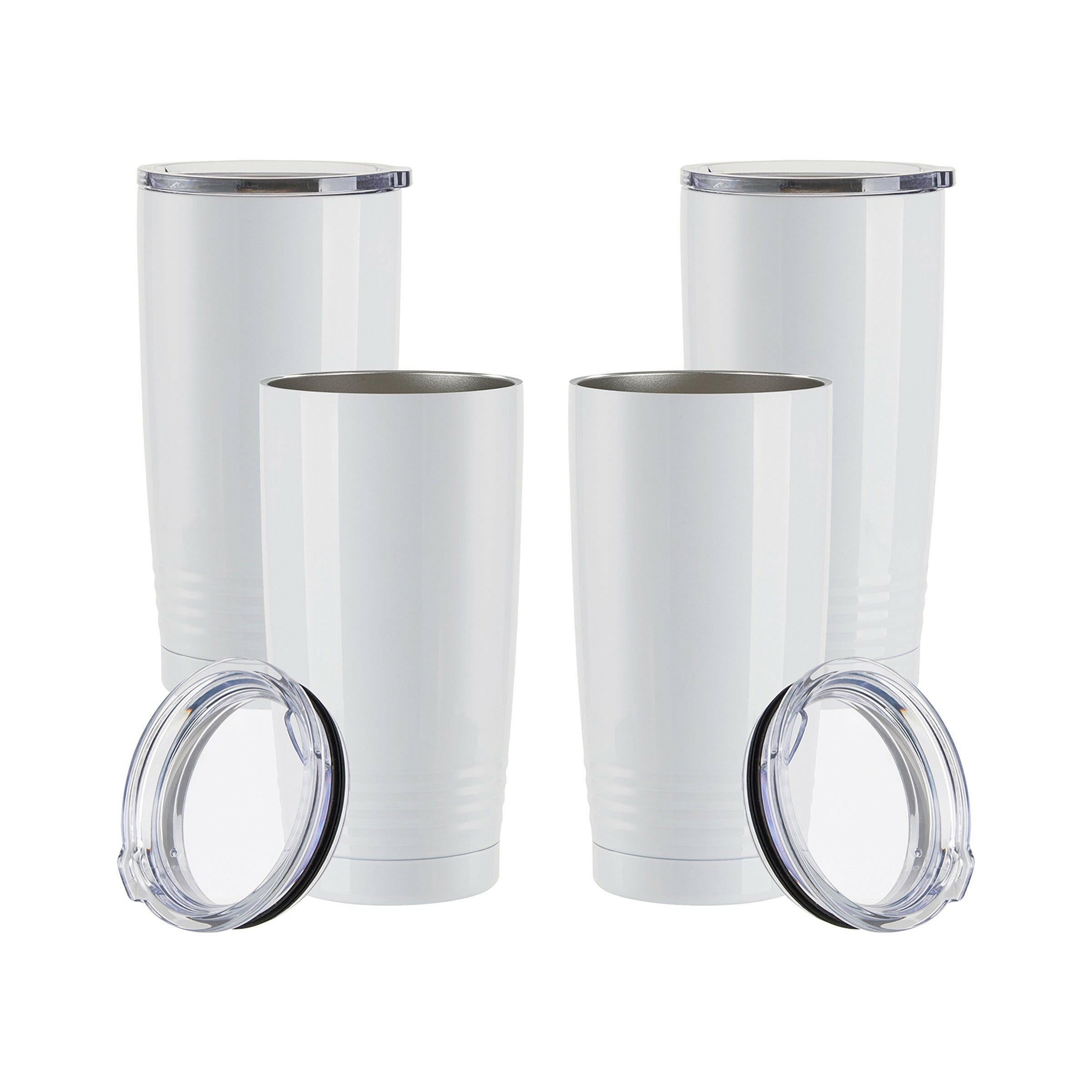 20oz Stainless Steel Sublimation Tapered Travel Tumbler - 4 Pack.