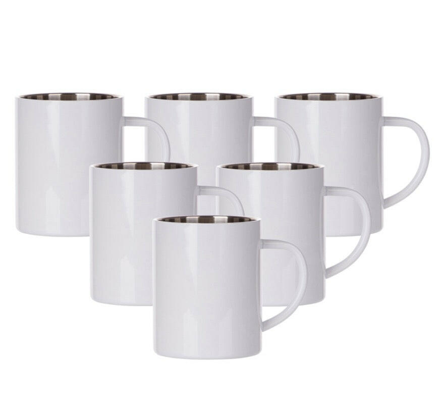 15oz Stainless Steel Sublimation Mugs - 6 Pack.