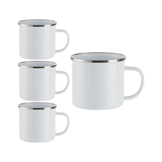 Craft Express 4 Pack 17 oz. Flat-Bottom Enamel Mugs