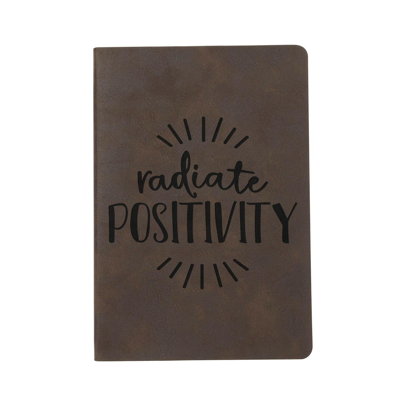 Brown Engraving Vegan Leather Notebooks - 2 Pack.