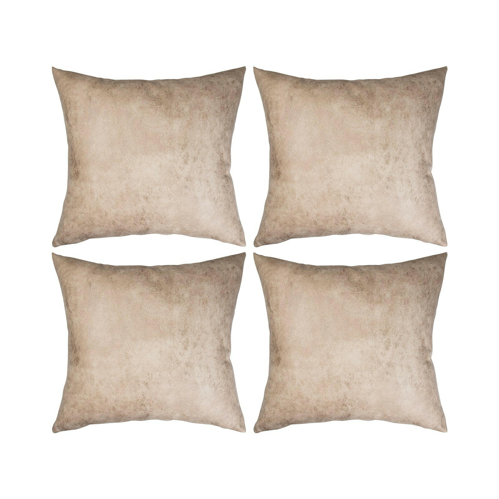 Brown Vegan Leather Sublimation Pillow Cases - 4 Pack.