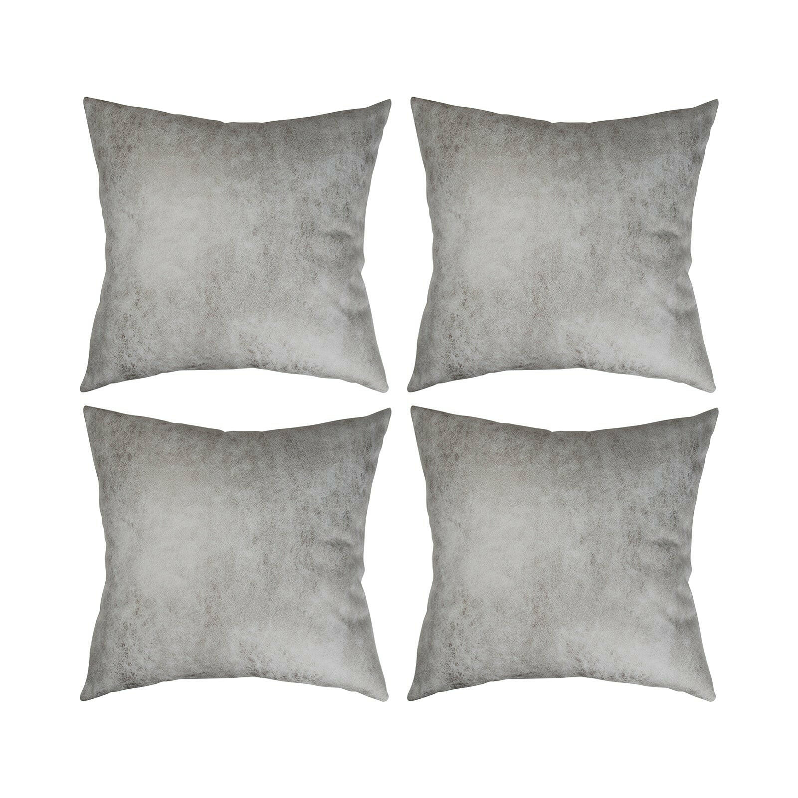 Grey Vegan Leather Sublimation Pillow Cases - 4 Pack.