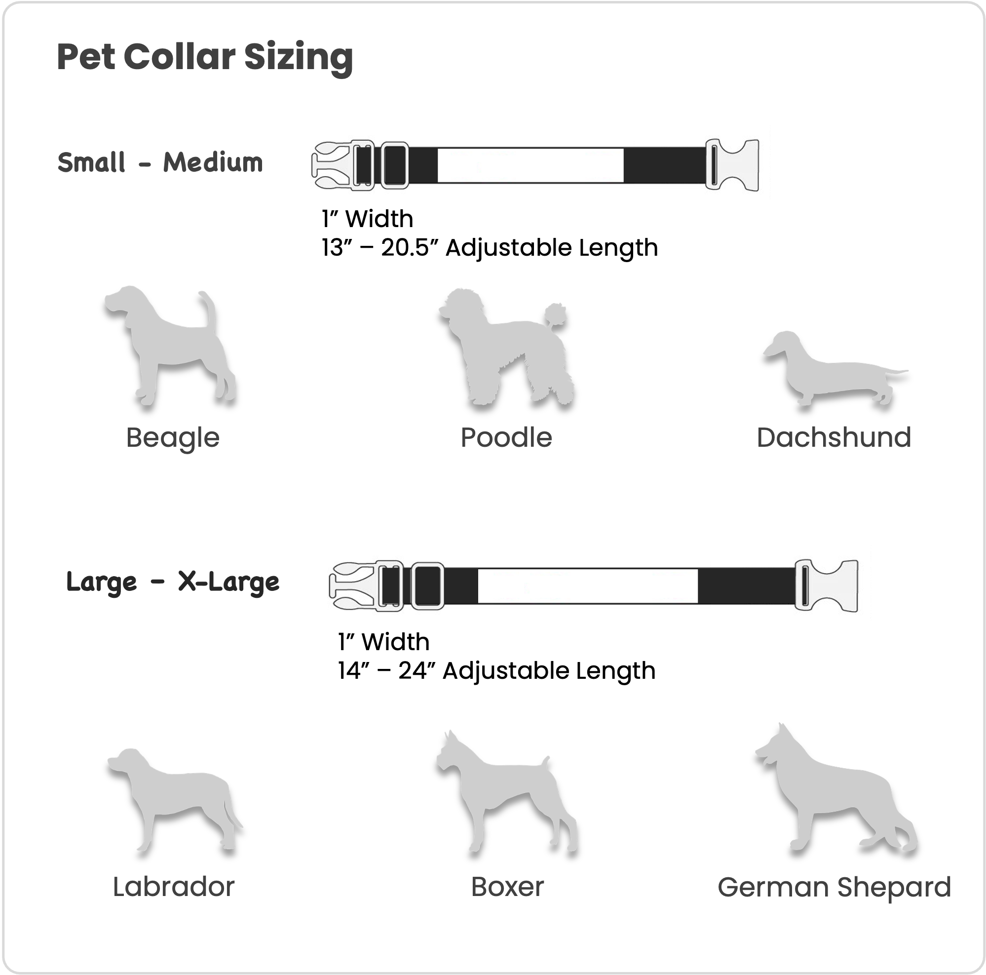 Pet Collar Size Chart