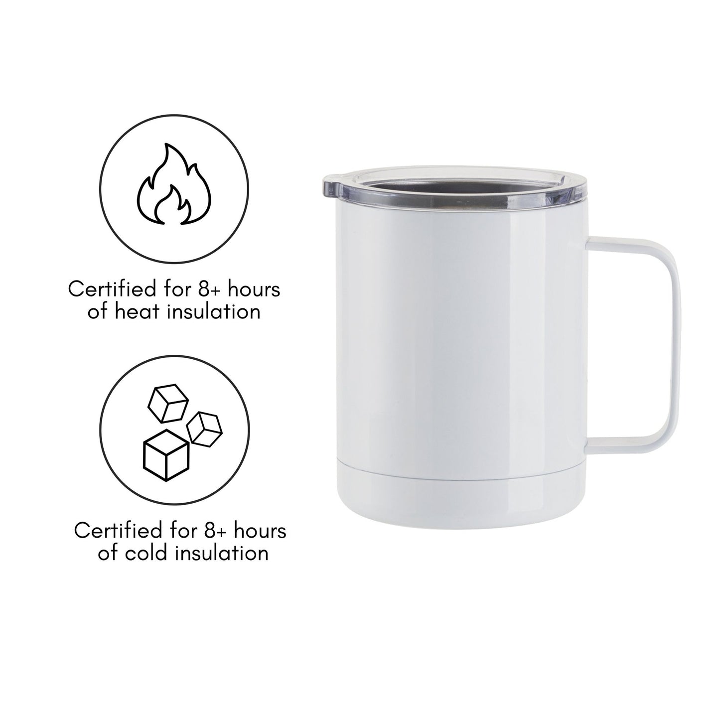 10oz White Stainless Coffee Cup