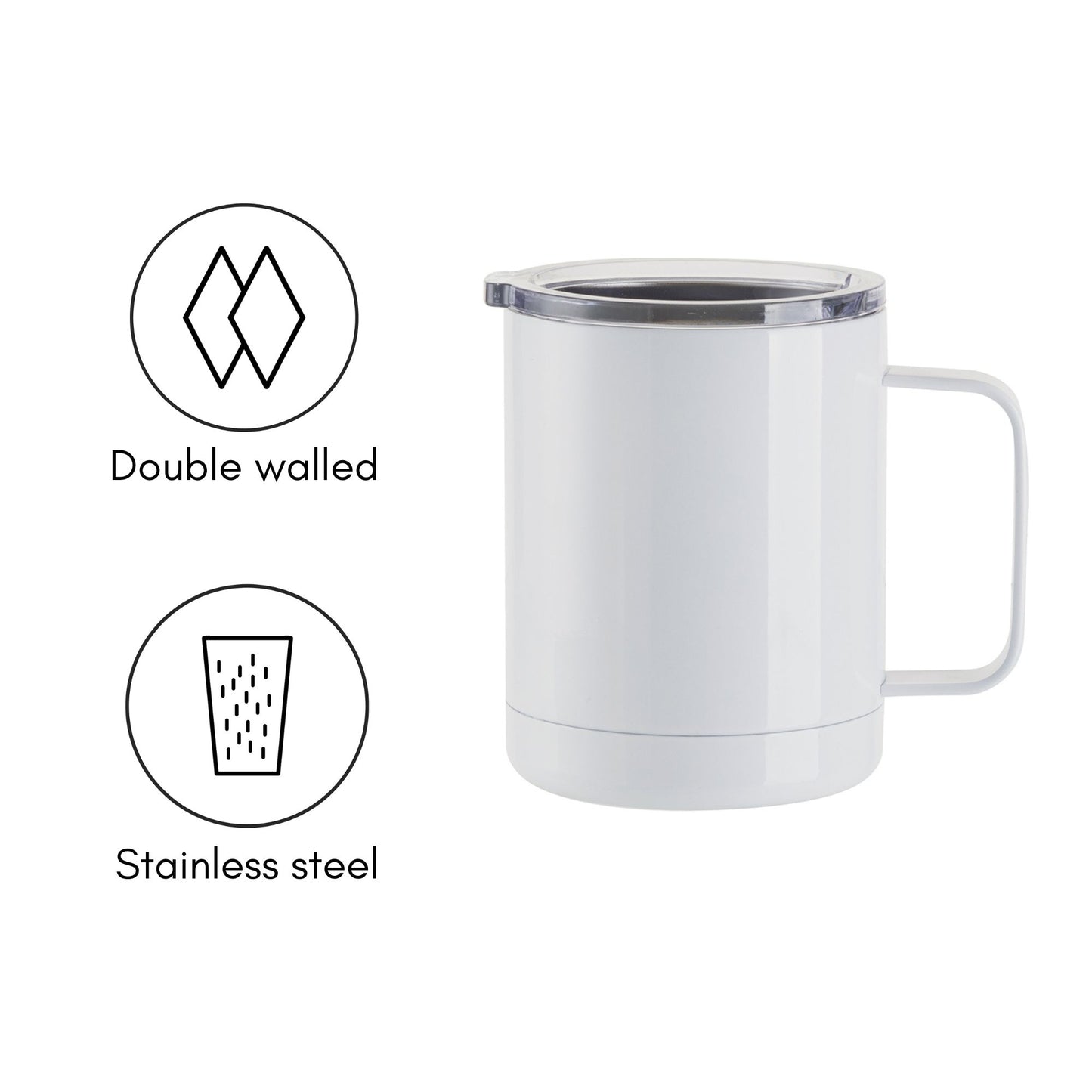 Craft Express 4 Pack 12 oz. Stainless Steel Sublimation Lidded Mugs